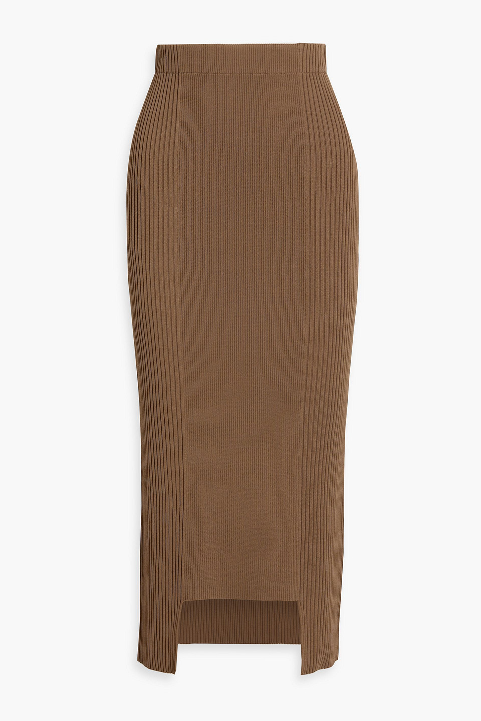By Malene Birger Merine Ribbed-knit Maxi Skirt In Brown