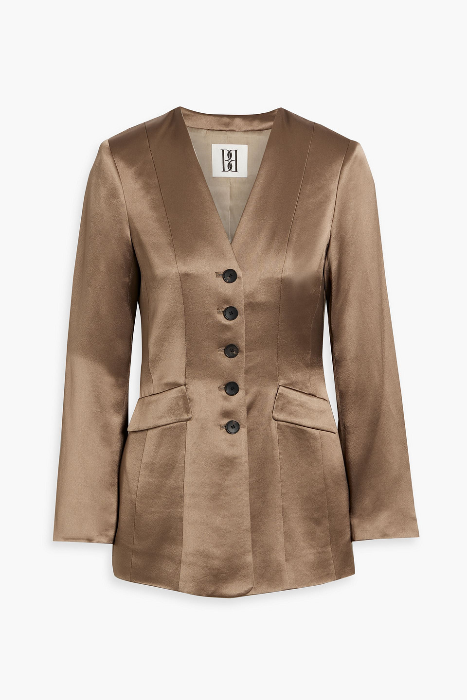 By Malene Birger Rinnah Satin-crepe Blazer In Bronze
