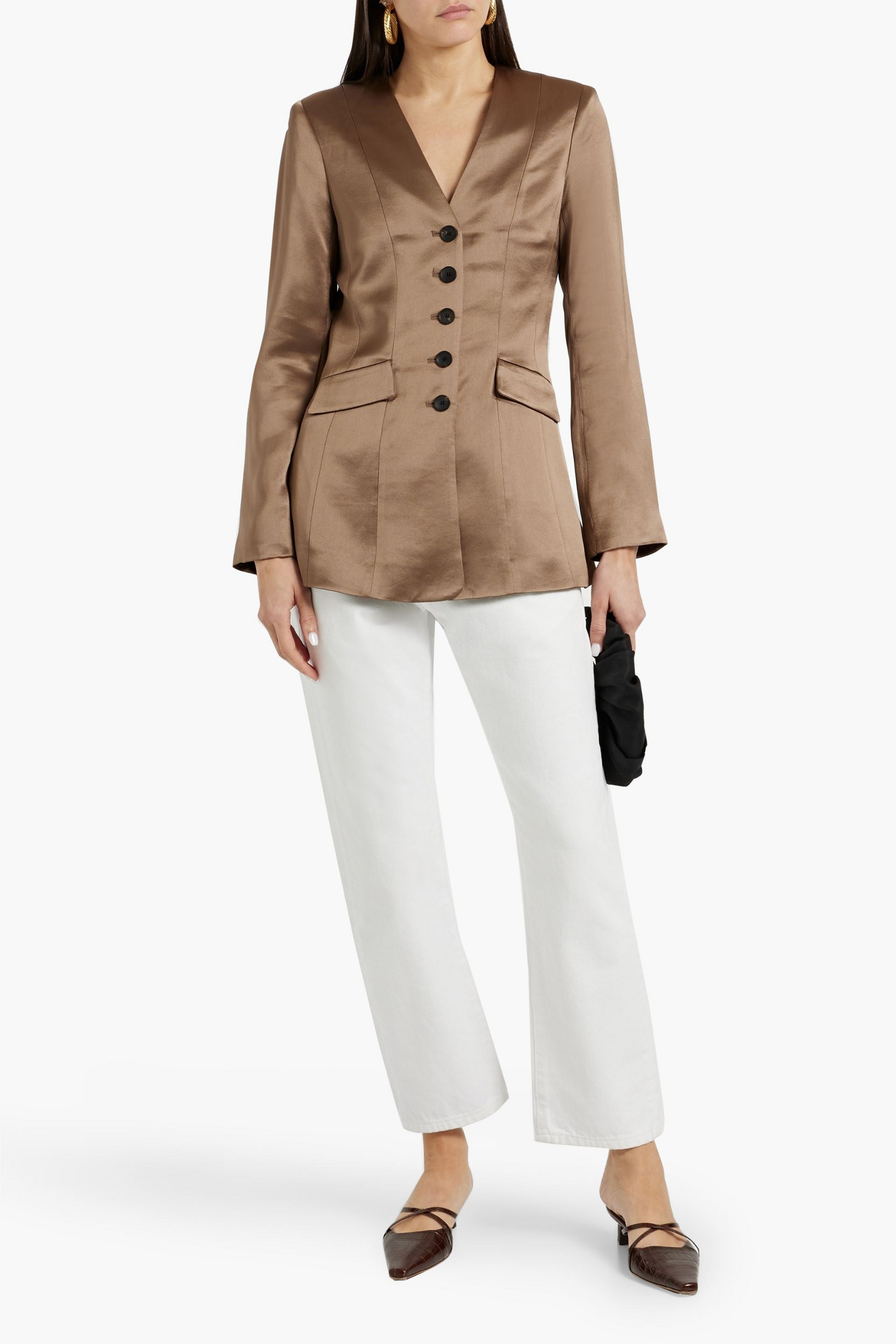 By Malene Birger Rinnah satin-crepe blazer