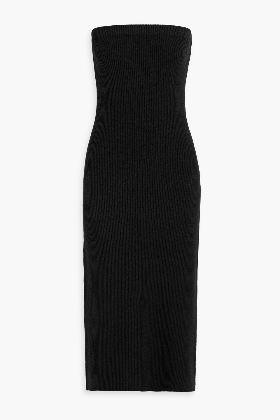 By Malene Birger Akari Strapless Ribbed Ecovero™-blend Midi Dress In Black