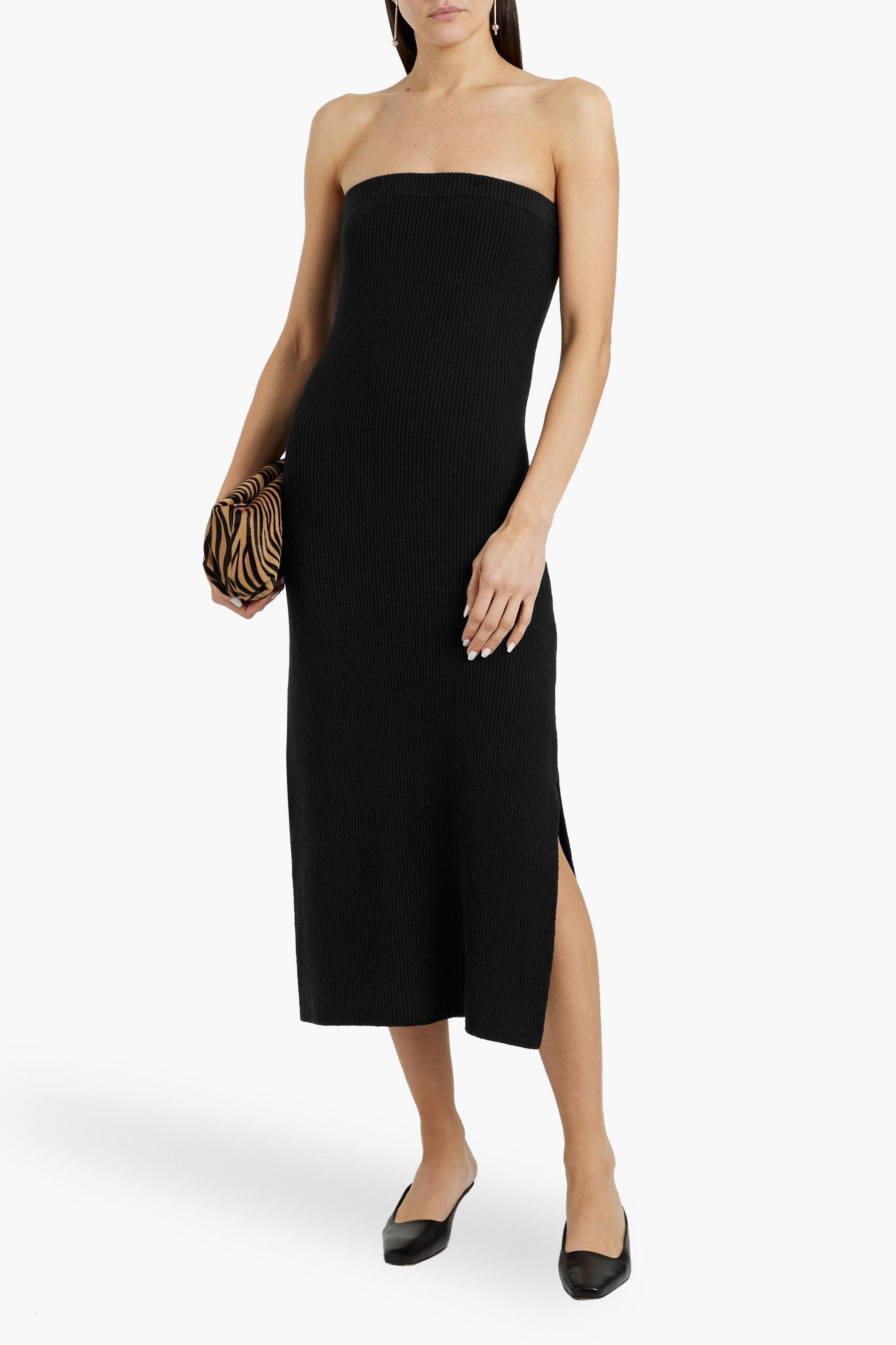 By Malene Birger Akari strapless ribbed EcoVero™-blend midi dress