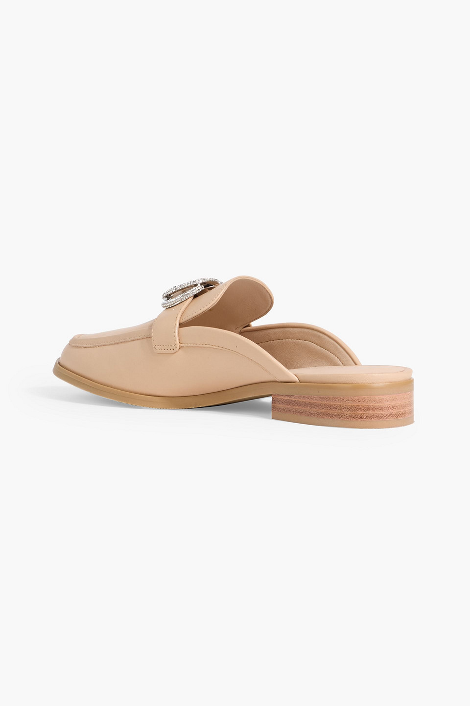 Stuart Weitzman Embellished Leather Slippers