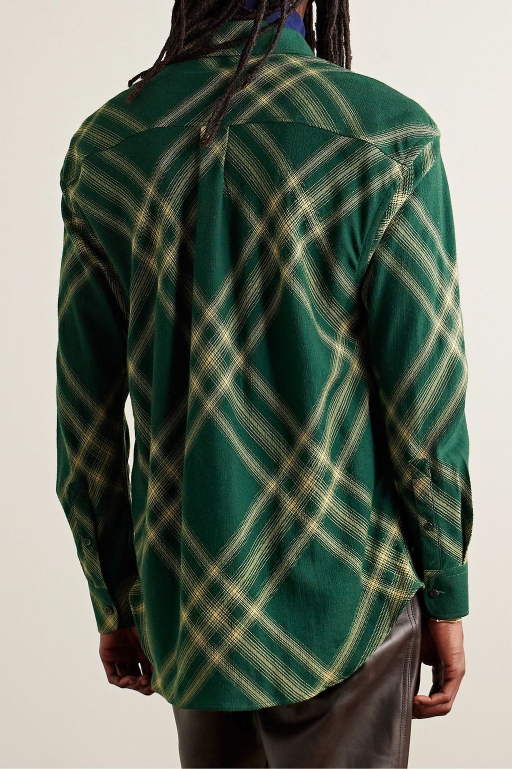 BURBERRY Oversized checked wool-flannel shirt