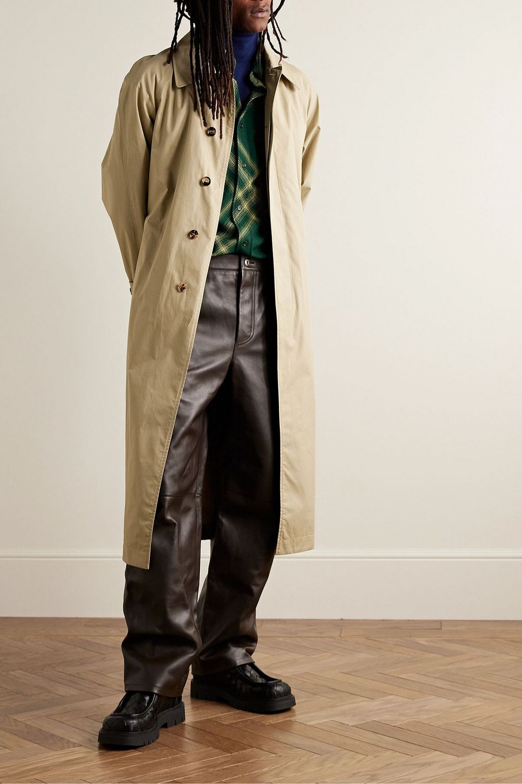 BURBERRY Oversized checked wool-flannel shirt