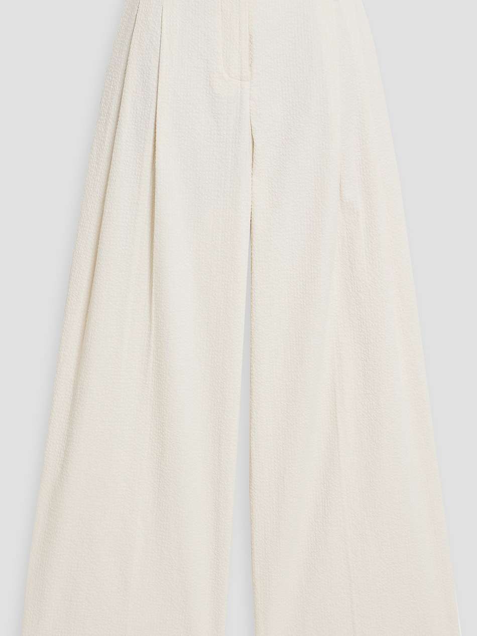 cymbaria cotton-blend seersucker wide-leg pants