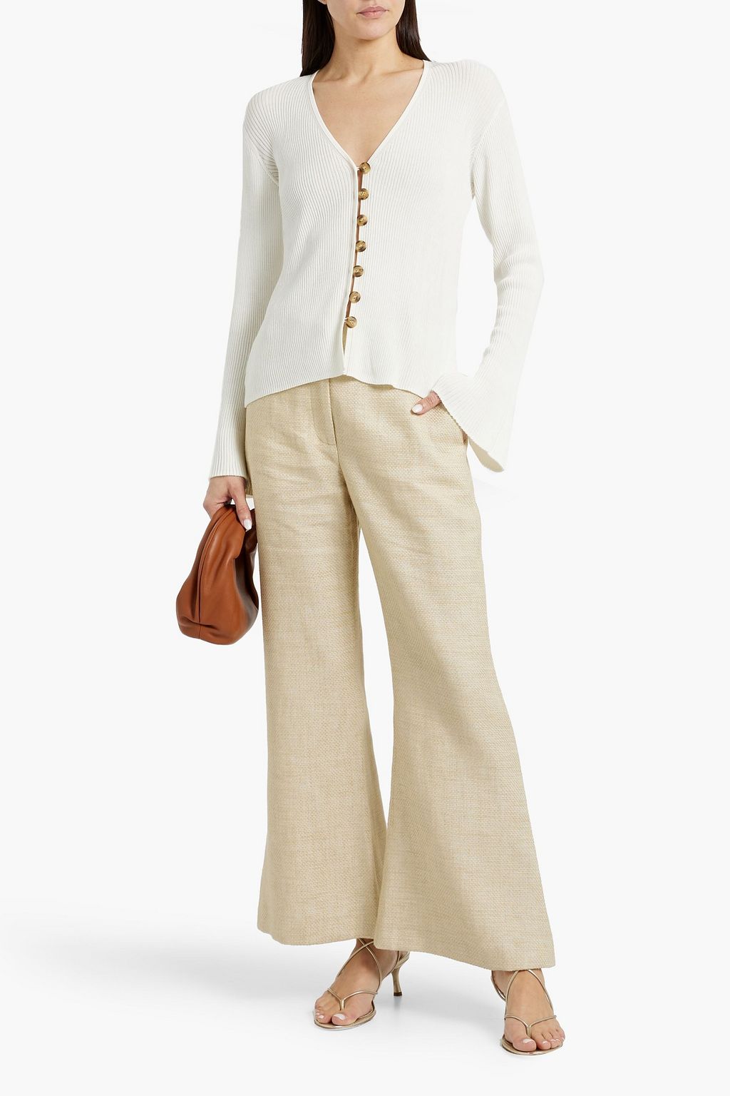BY MALENE BIRGER كارديغان "سيريلا" من مزيج القطن بتصميم مضلّع