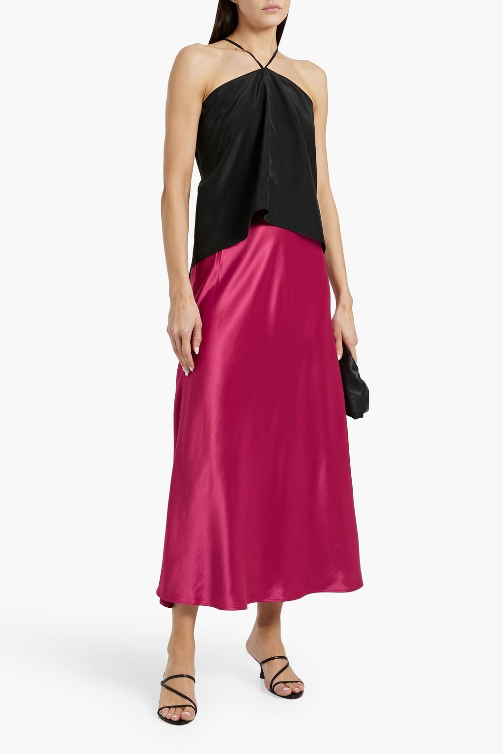 BY MALENE BIRGER تنورة متوسطة الطول "بوشان" من الساتان