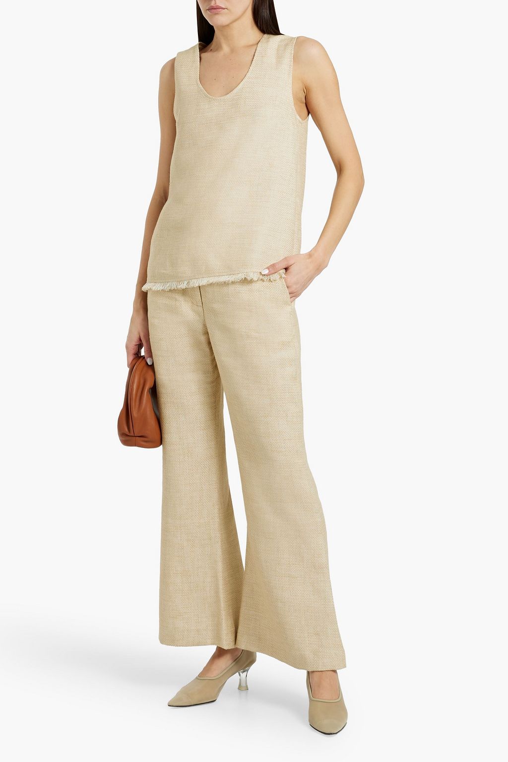 BY MALENE BIRGER 리넨 혼방 캔버스 플레어 팬츠