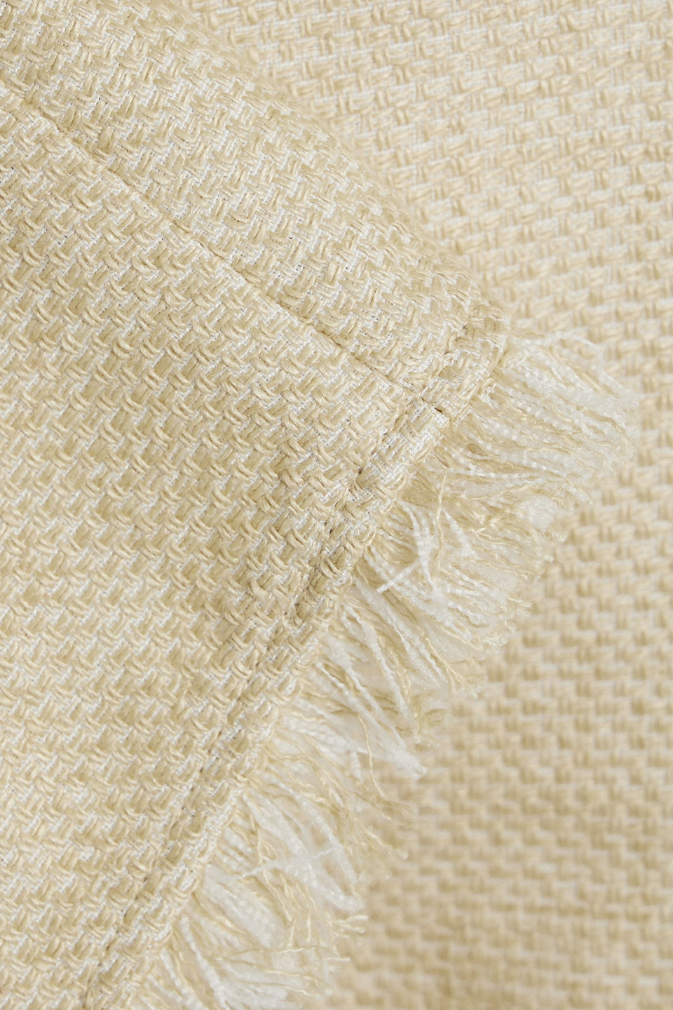 Shop By Malene Birger Debbia Frayed Linen-blend Canvas Top In Beige