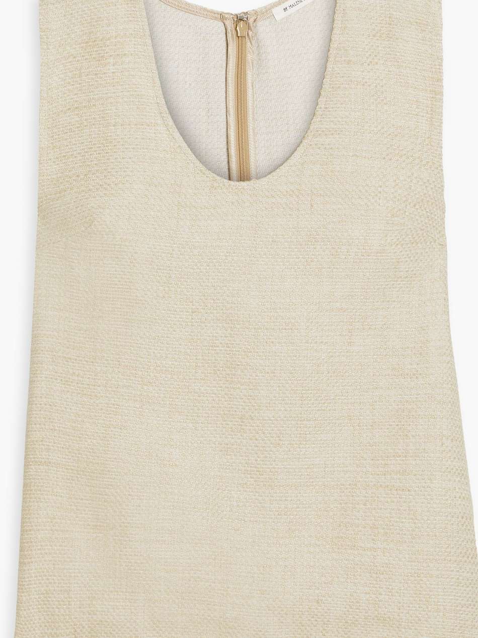 debbia frayed linen-blend canvas top