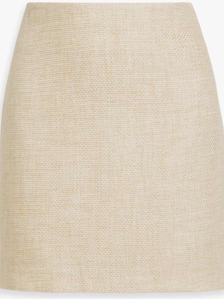 chambray linen-blend canvas mini skirt