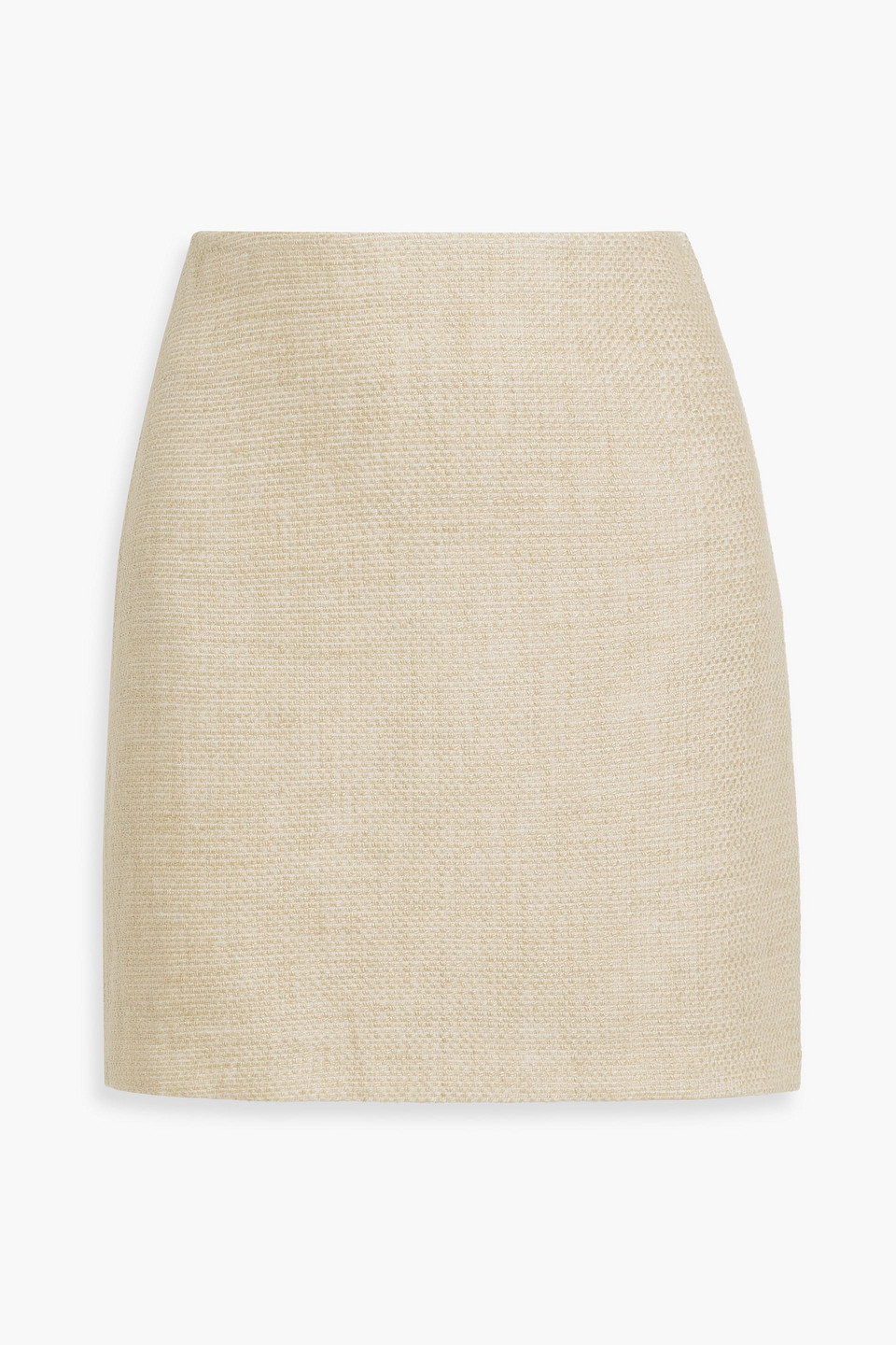 By Malene Birger Chambray Linen-blend Canvas Mini Skirt In Beige