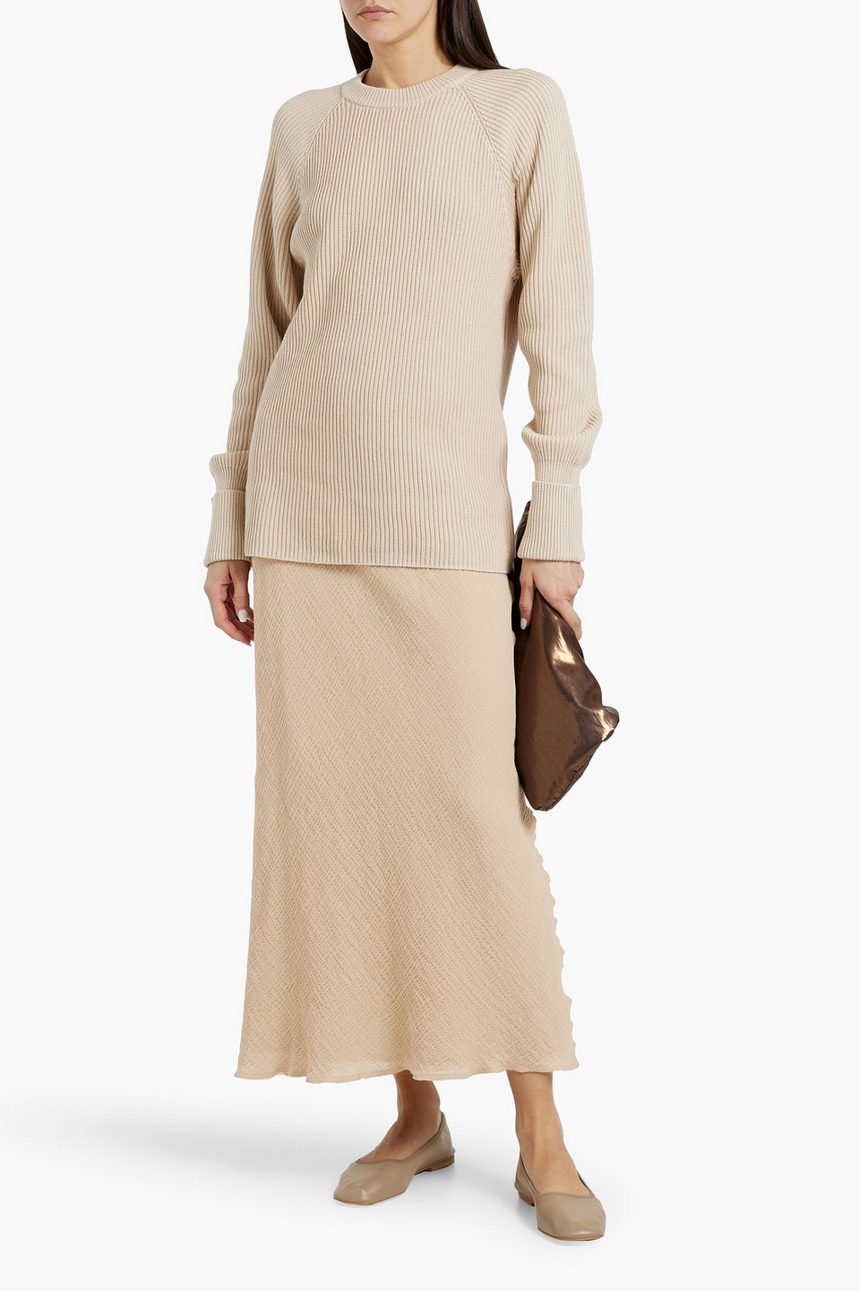 BY MALENE BIRGER BIANCOS CRINKLED RAMIE AND COTTON-BLEND GAUZE MAXI SKIRT