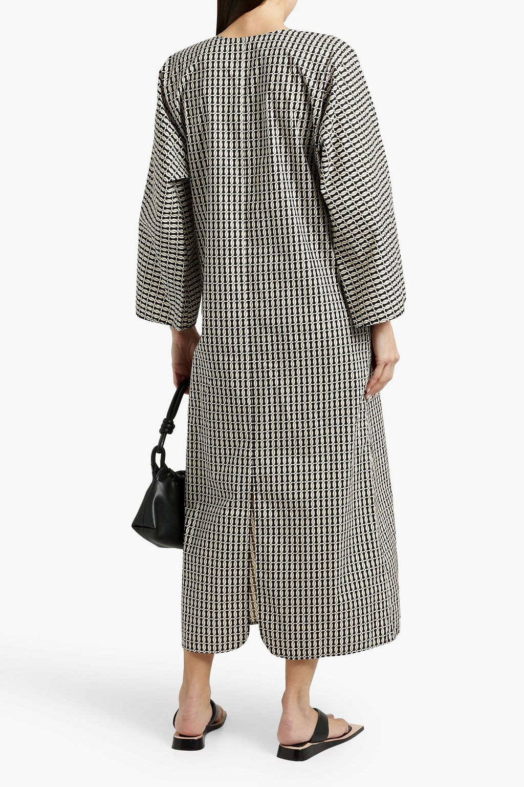 BY MALENE BIRGER فستان "كالين" متوسط الطول من قطن البوبلين مزيّن بطبعات