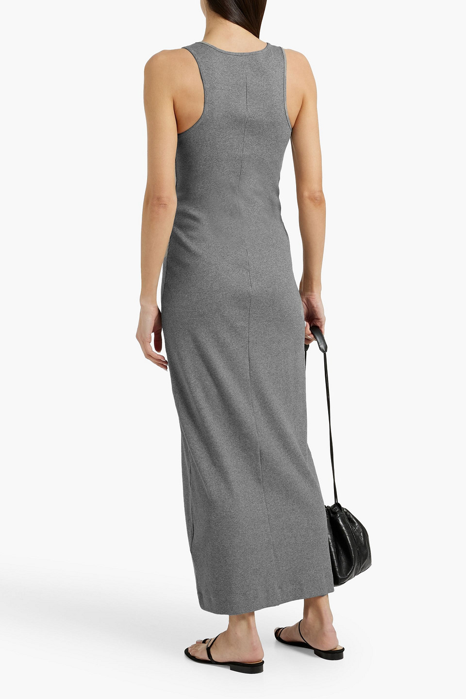By Malene Birger Lovelo Ribbed Stretch-cotton Jersey Maxi Dress In Gray