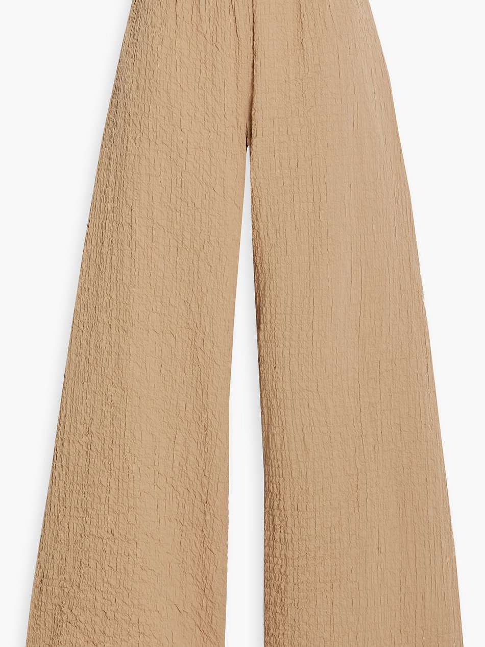 campine cotton-blend seersucker wide-leg pants