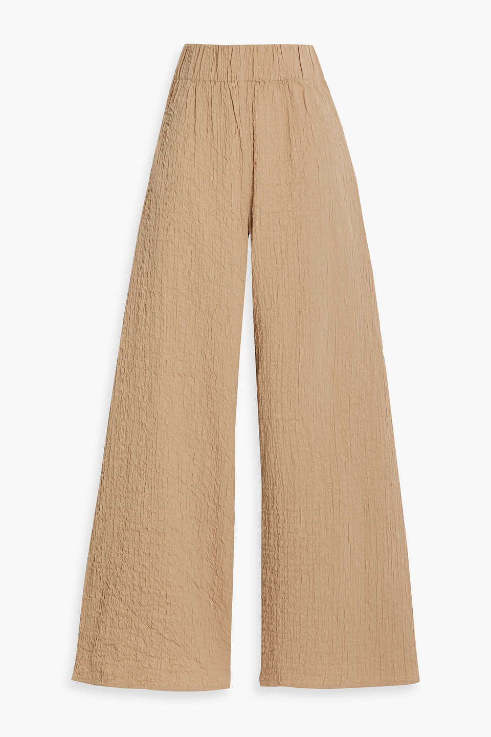 By Malene Birger Campine Cotton-blend Seersucker Wide-leg Pants In Sand