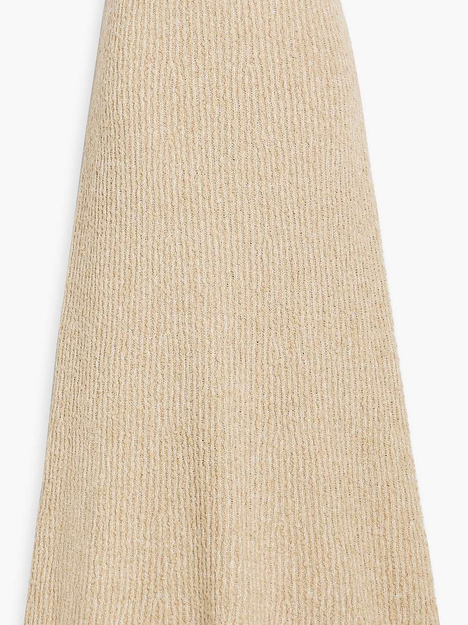 komi bouclé-knit cotton-blend midi skirt