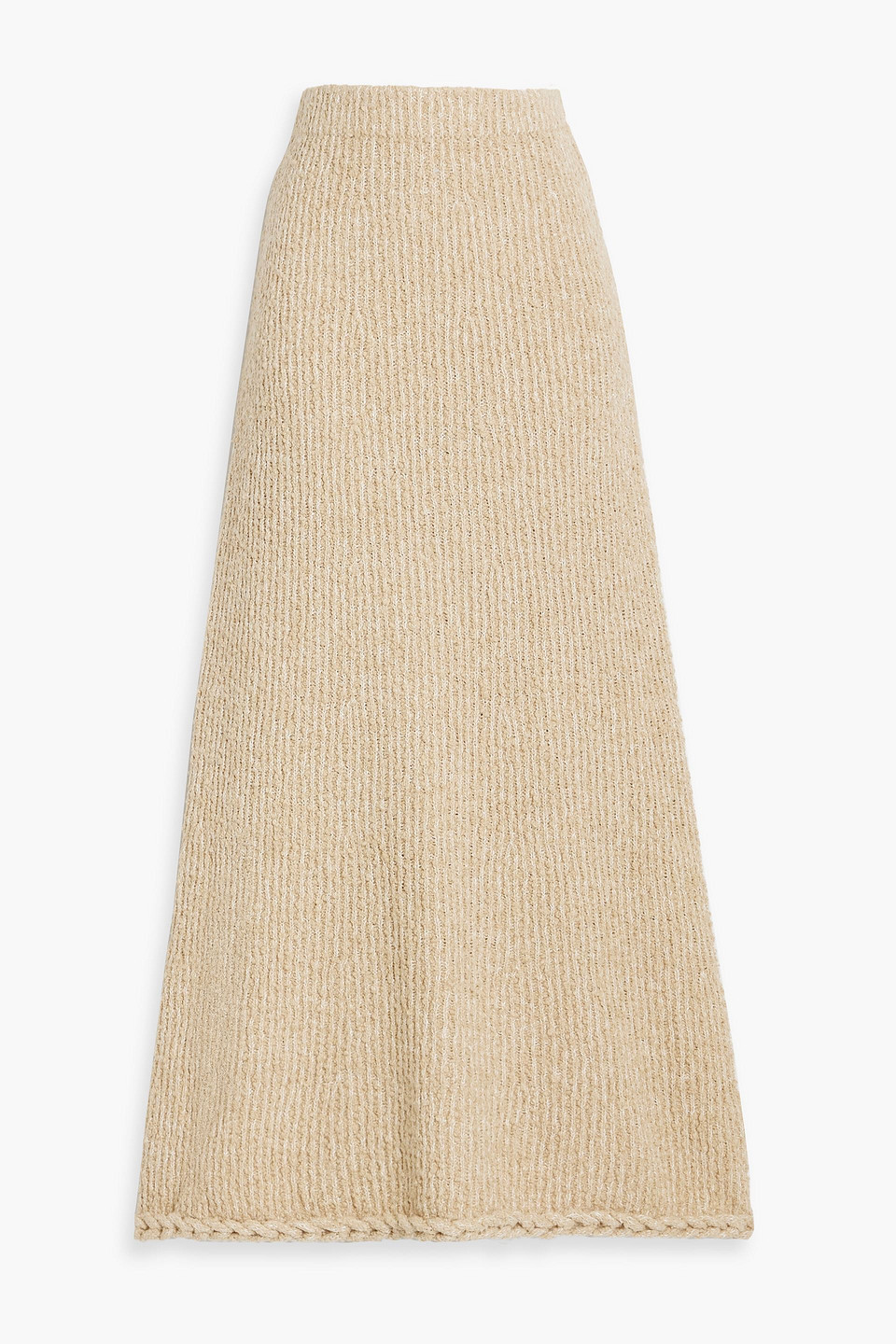 By Malene Birger Komi Bouclé-knit Cotton-blend Midi Skirt In Beige