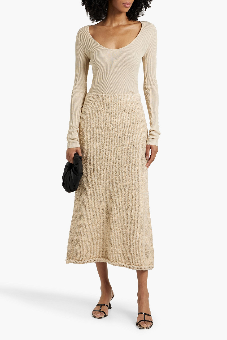 By Malene Birger Biancos Seersucker Maxi Skirt In Beige