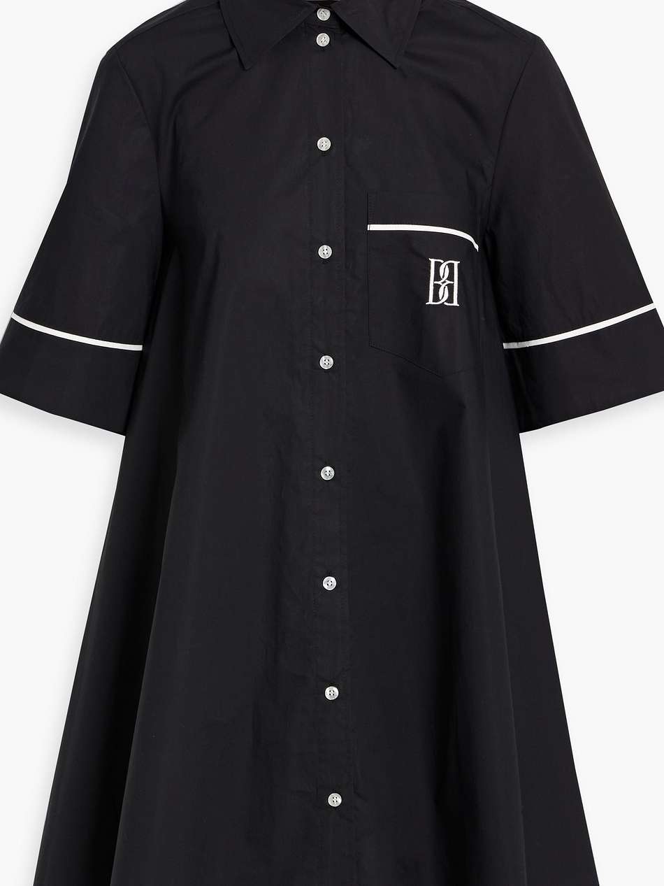 gaielle embroidered cotton-poplin mini shirt dress