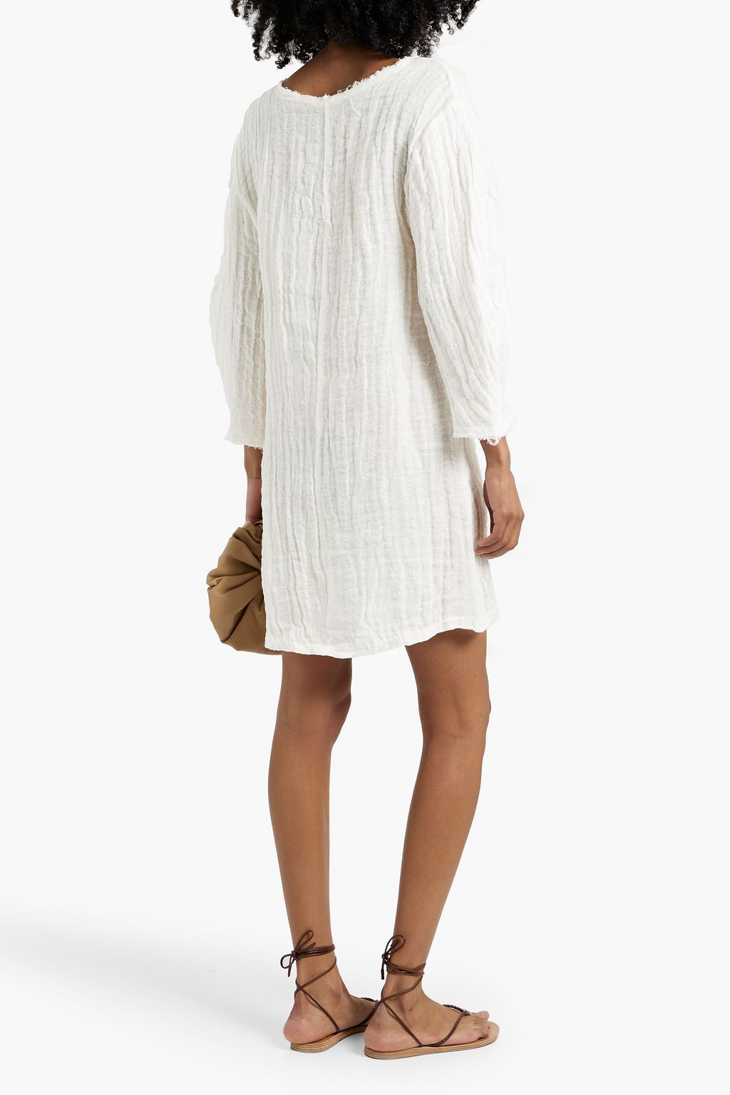 BY MALENE BIRGER Miya frayed linen-gauze mini dress