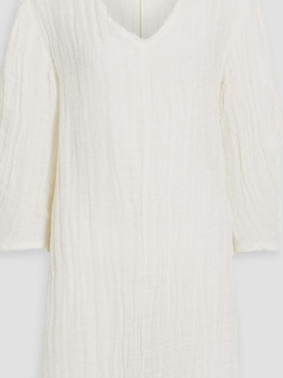 miya frayed linen-gauze mini dress