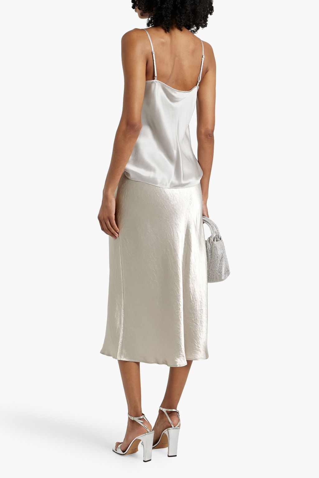 MAX MARA Alessio crinkled-satin midi skirt