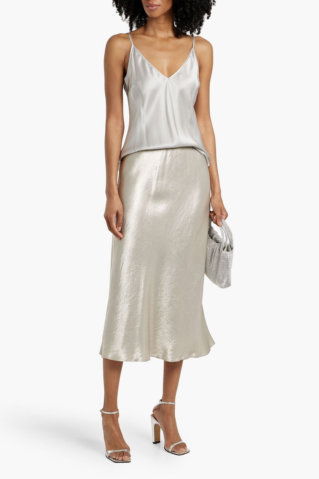 MAX MARA Alessio crinkled-satin midi skirt