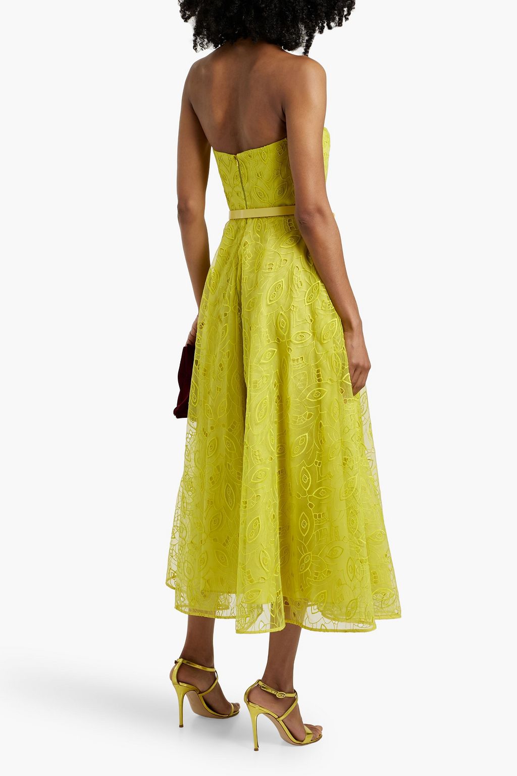 MAX MARA Stecca strapless broderie anglaise midi dress