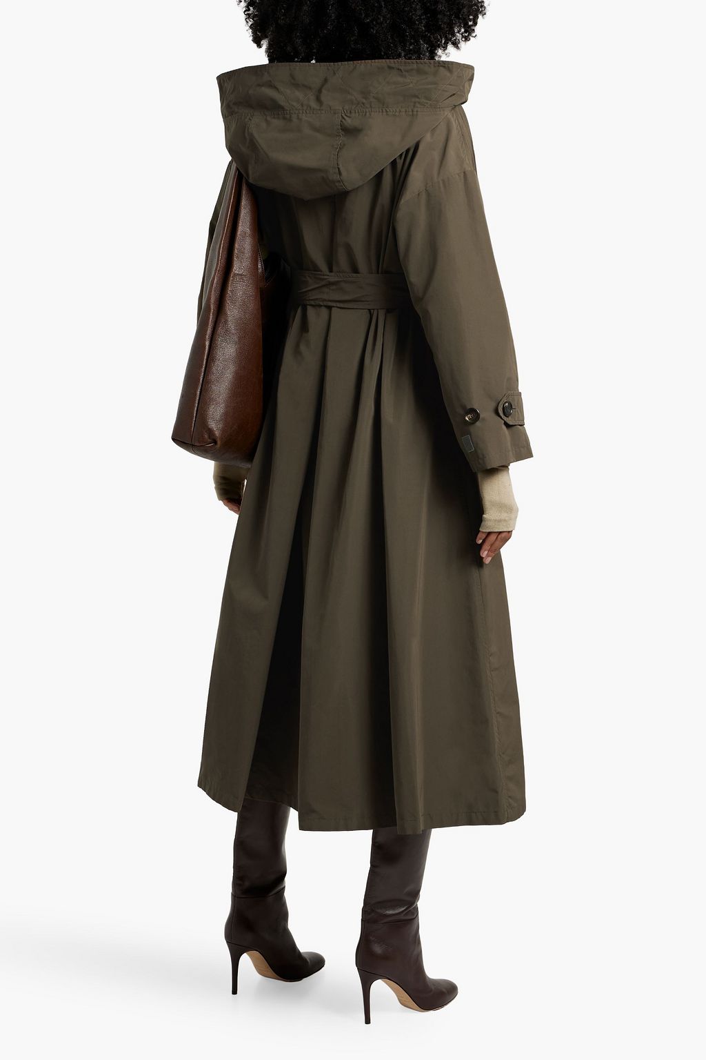 MAX MARA Belted shell hooded rain coat