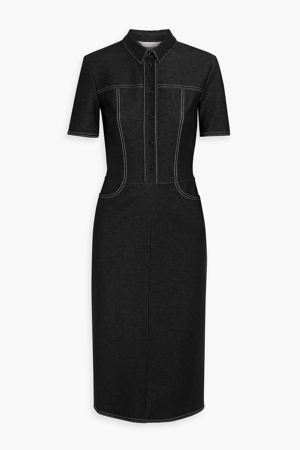 Max Mara Faro Stretch Cotton-blend Jersey Midi Shirt Dress