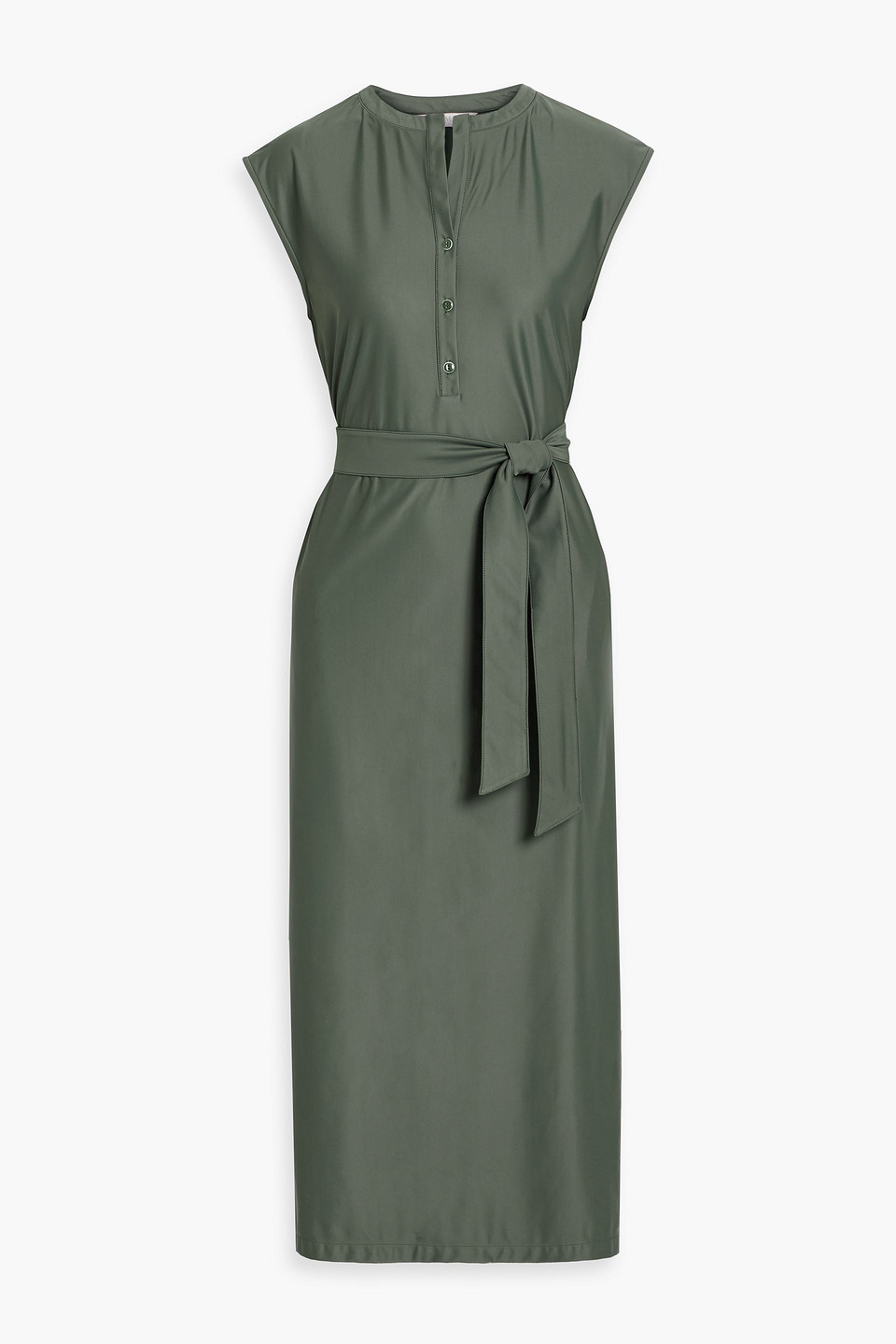 Max Mara Megaton Belted Jersey Midi Dress