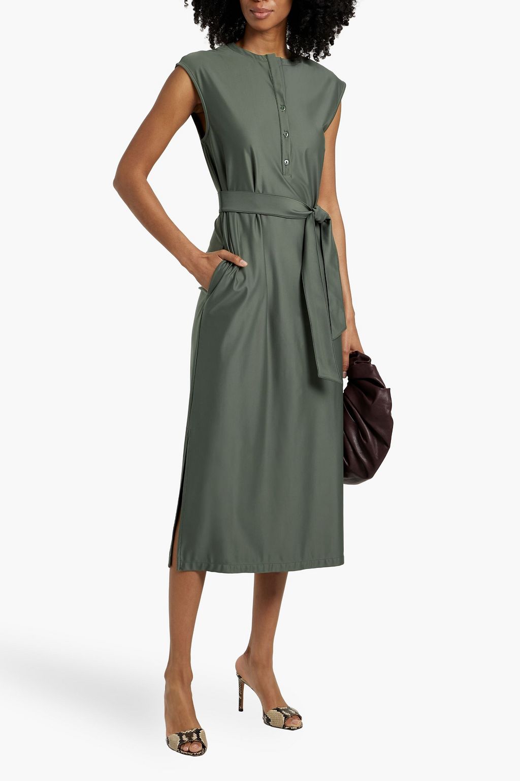 MAX MARA Megaton belted jersey midi dress