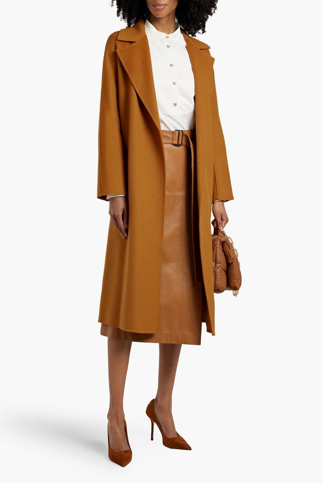 MAX MARA Wool, silk and cashmere-blend felt coat
