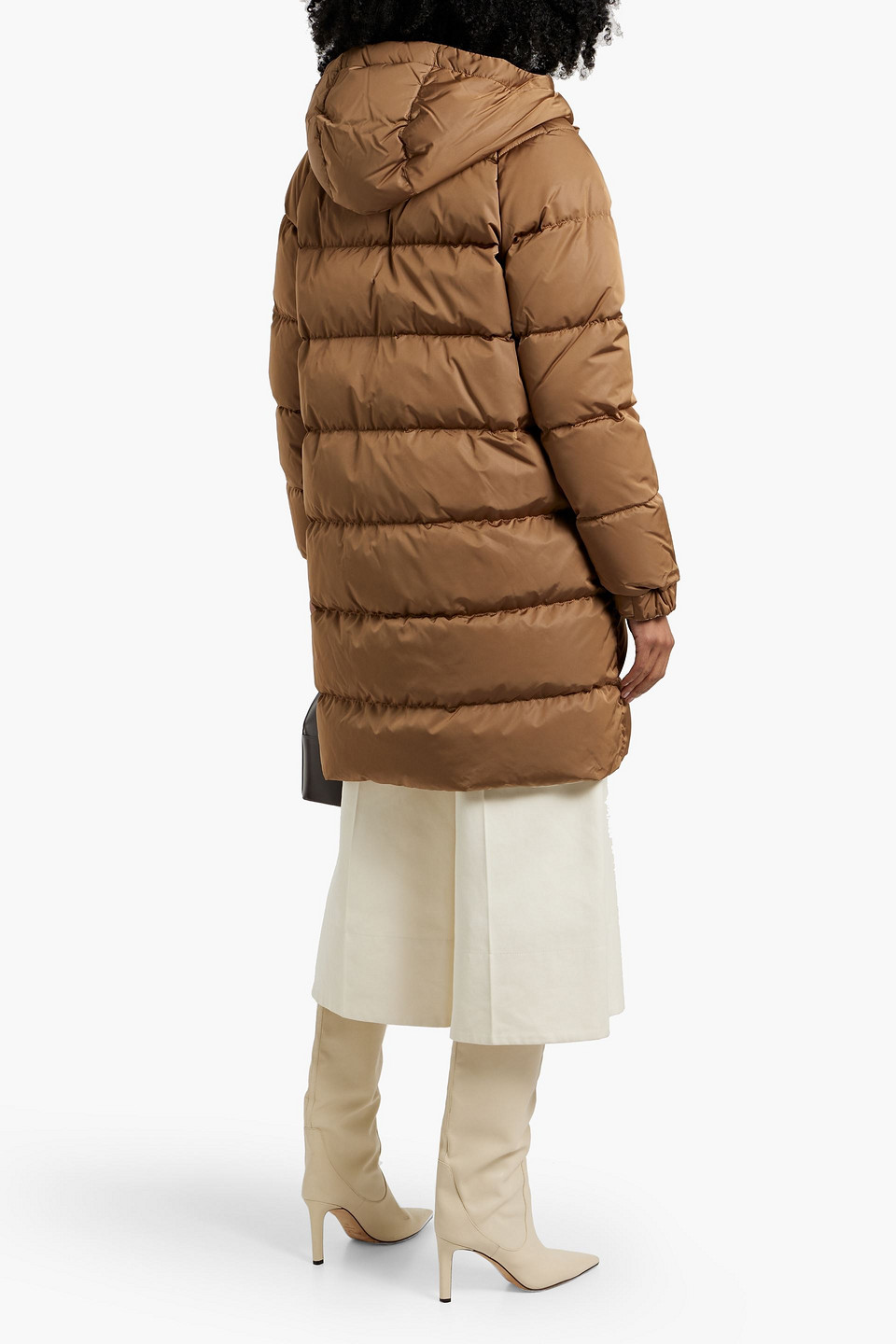 Max Mara Reversible Quilted Shell Hooded Down Coat In Brown