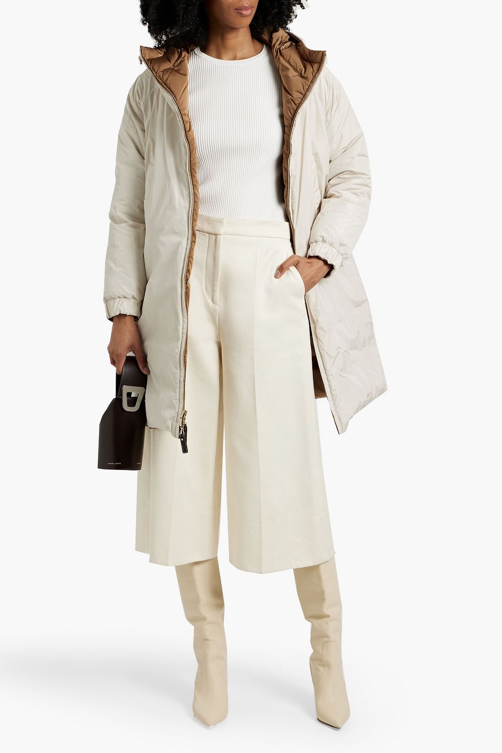 MAX MARA THE CUBE Quilted shell hooded coat