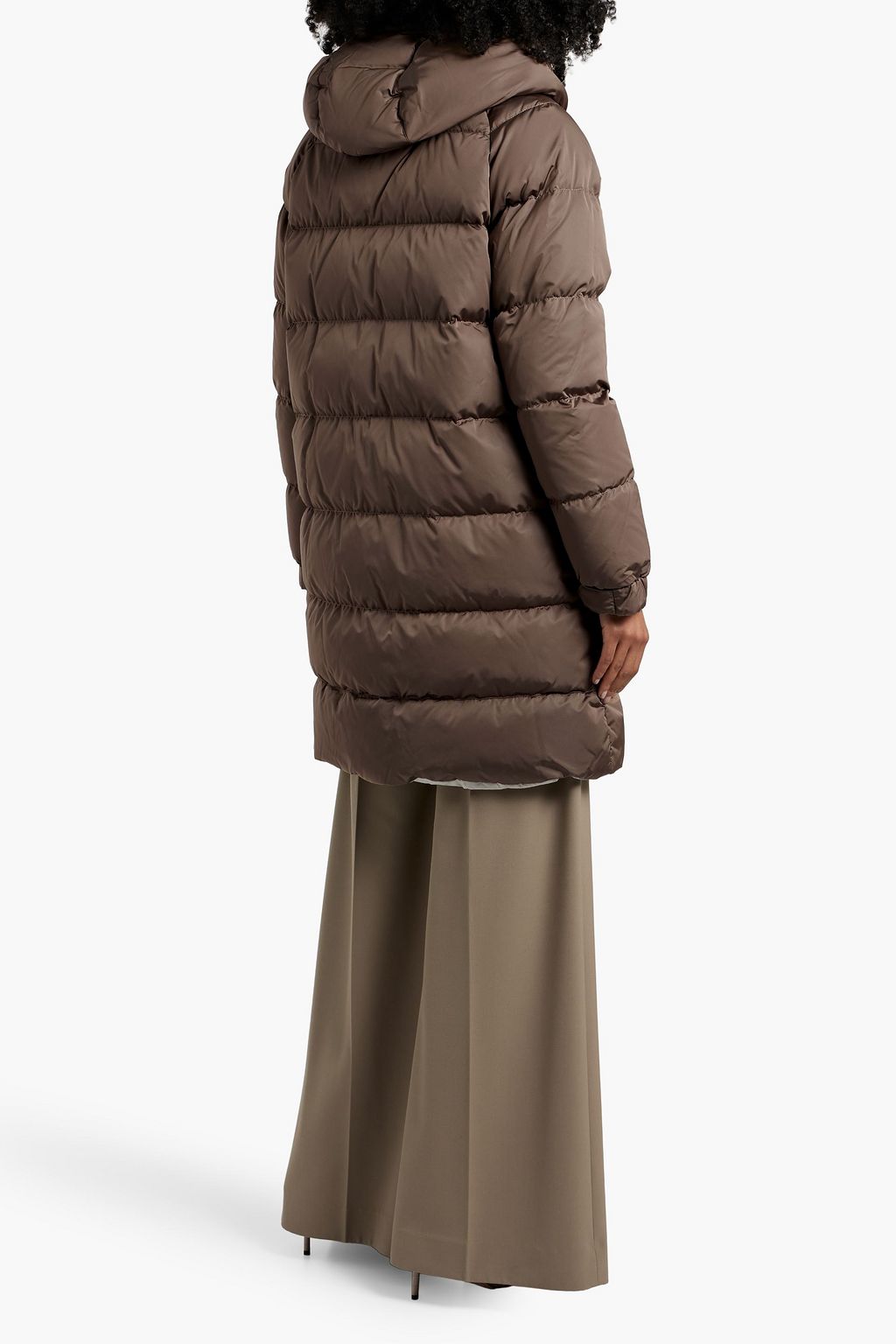 MAX MARA THE CUBE Quilted shell hooded coat