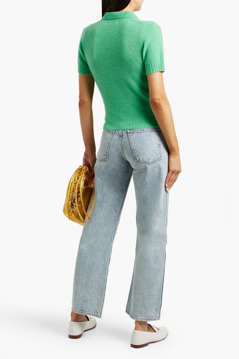 Shop Naadam Cashmere Polo Sweater In Emerald