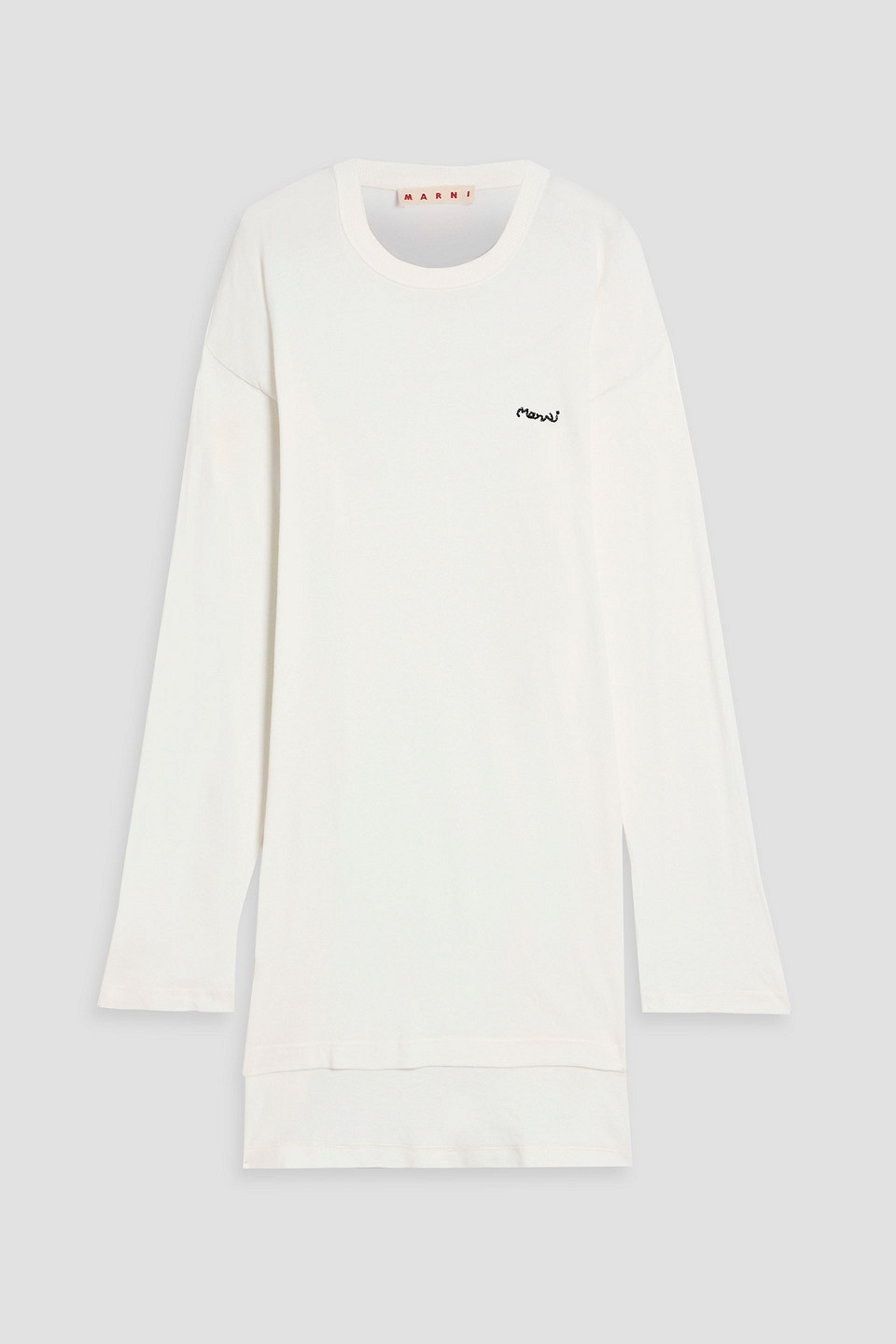 Marni Embroidered Cotton-blend Sweater In White