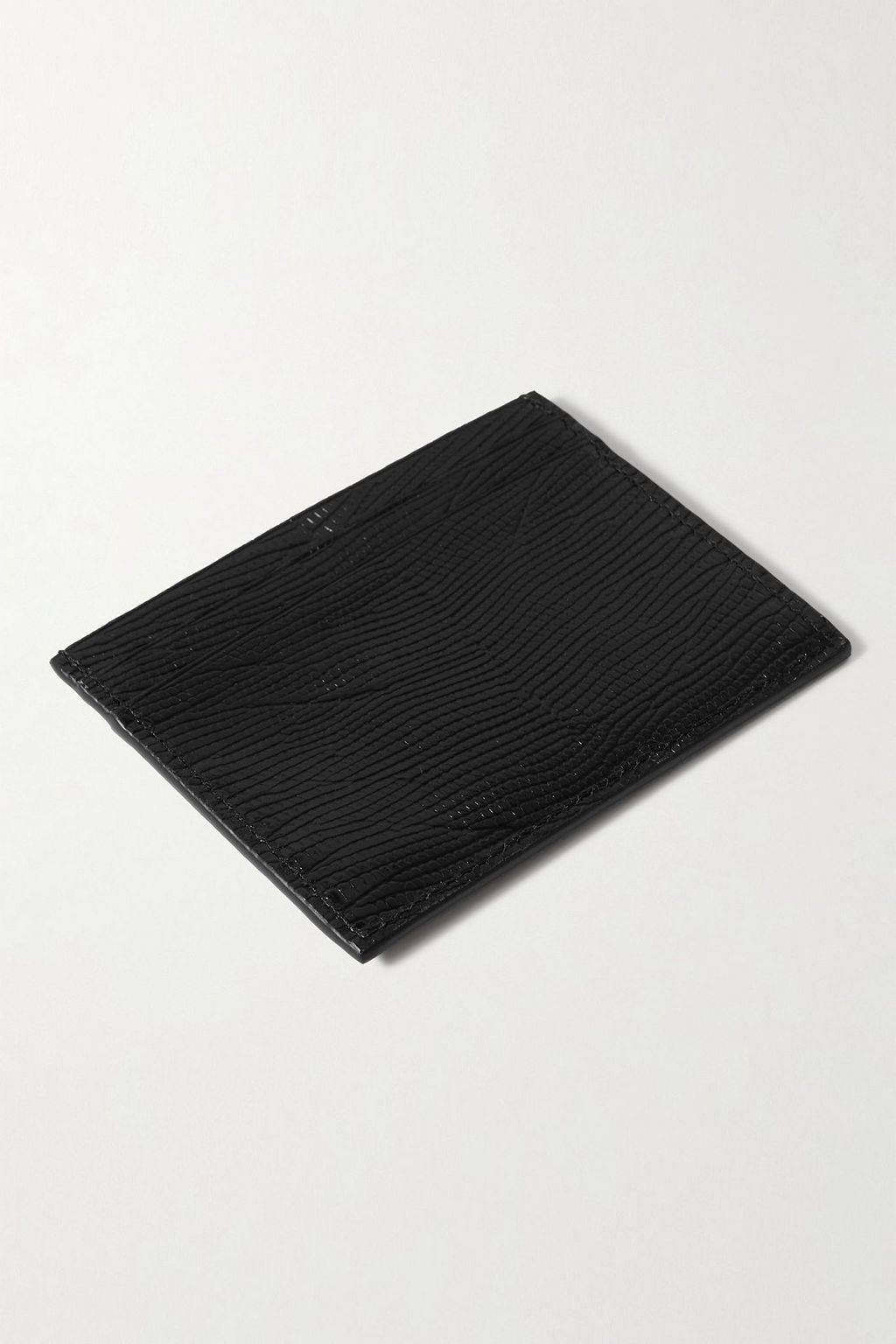 CHRISTIAN LOUBOUTIN Glossed lizard-effect leather cardholder