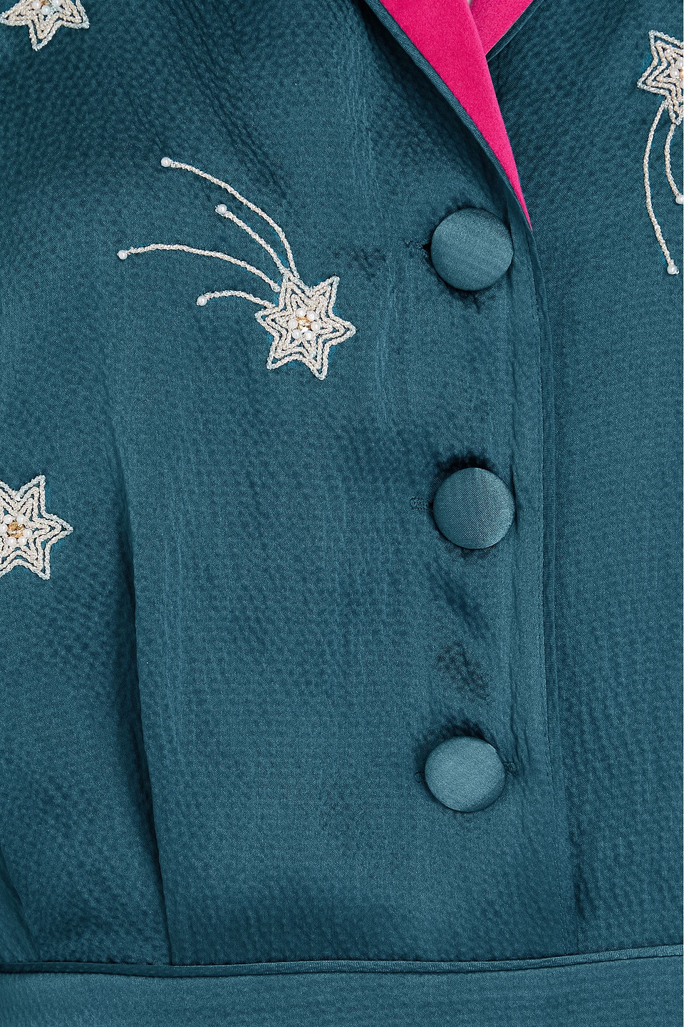 SALONI LULU EMBELLISHED SILK-SATIN JUMPSUIT