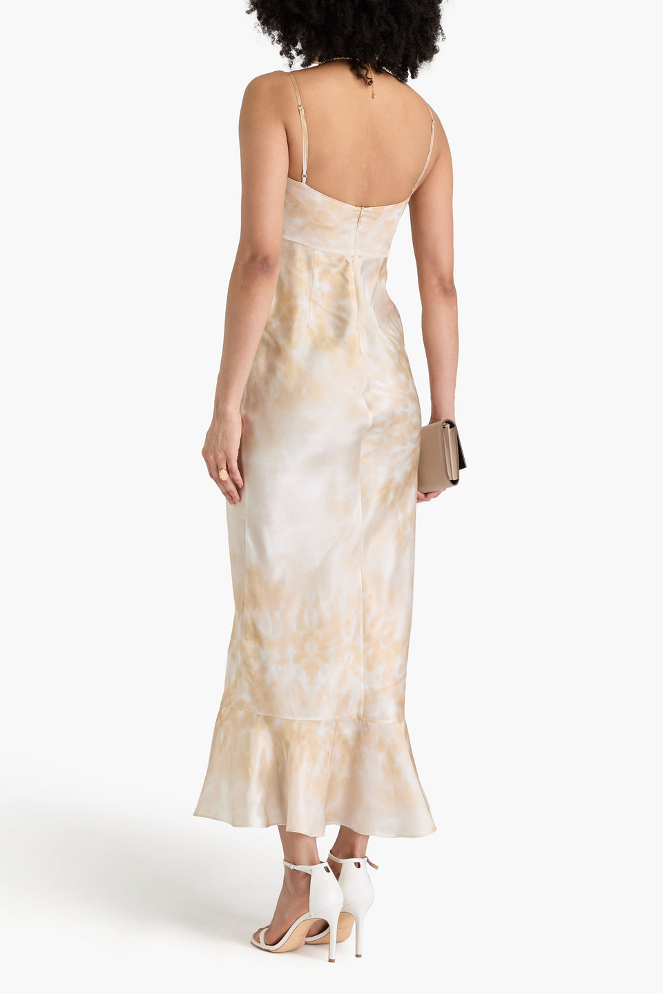 SALONI MIMI TIE-DYED SILK-SATIN MAXI DRESS