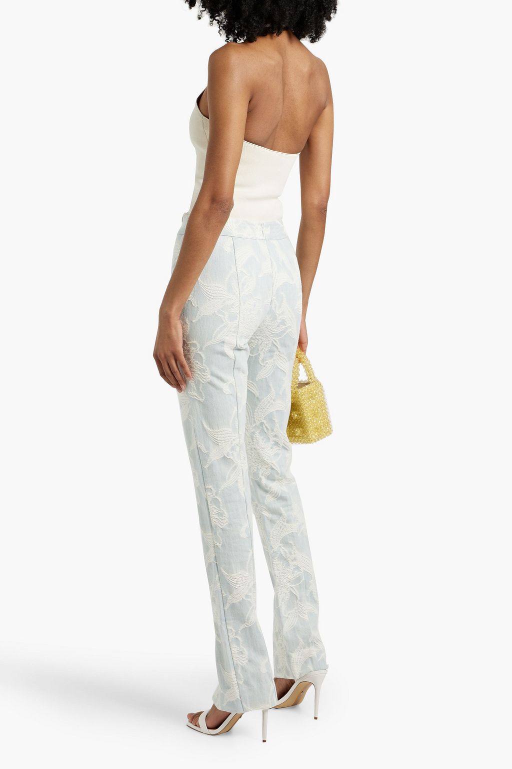 ZIMMERMANN Embroidered mid-rise straight-leg jeans