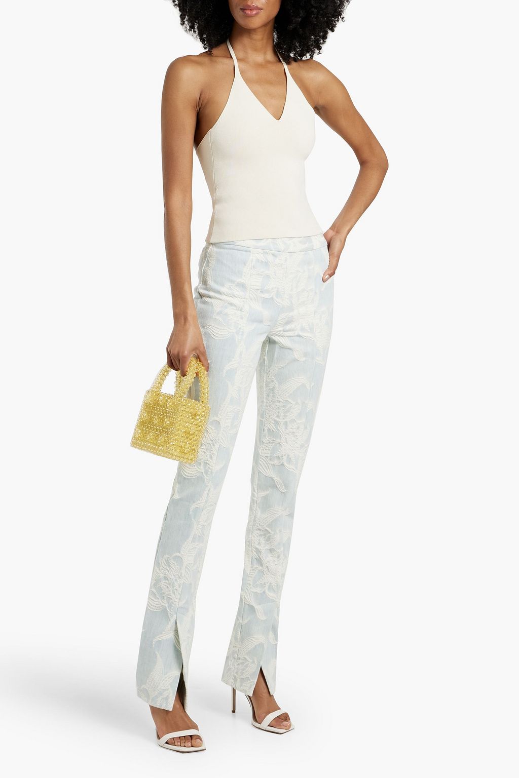 ZIMMERMANN Embroidered mid-rise straight-leg jeans