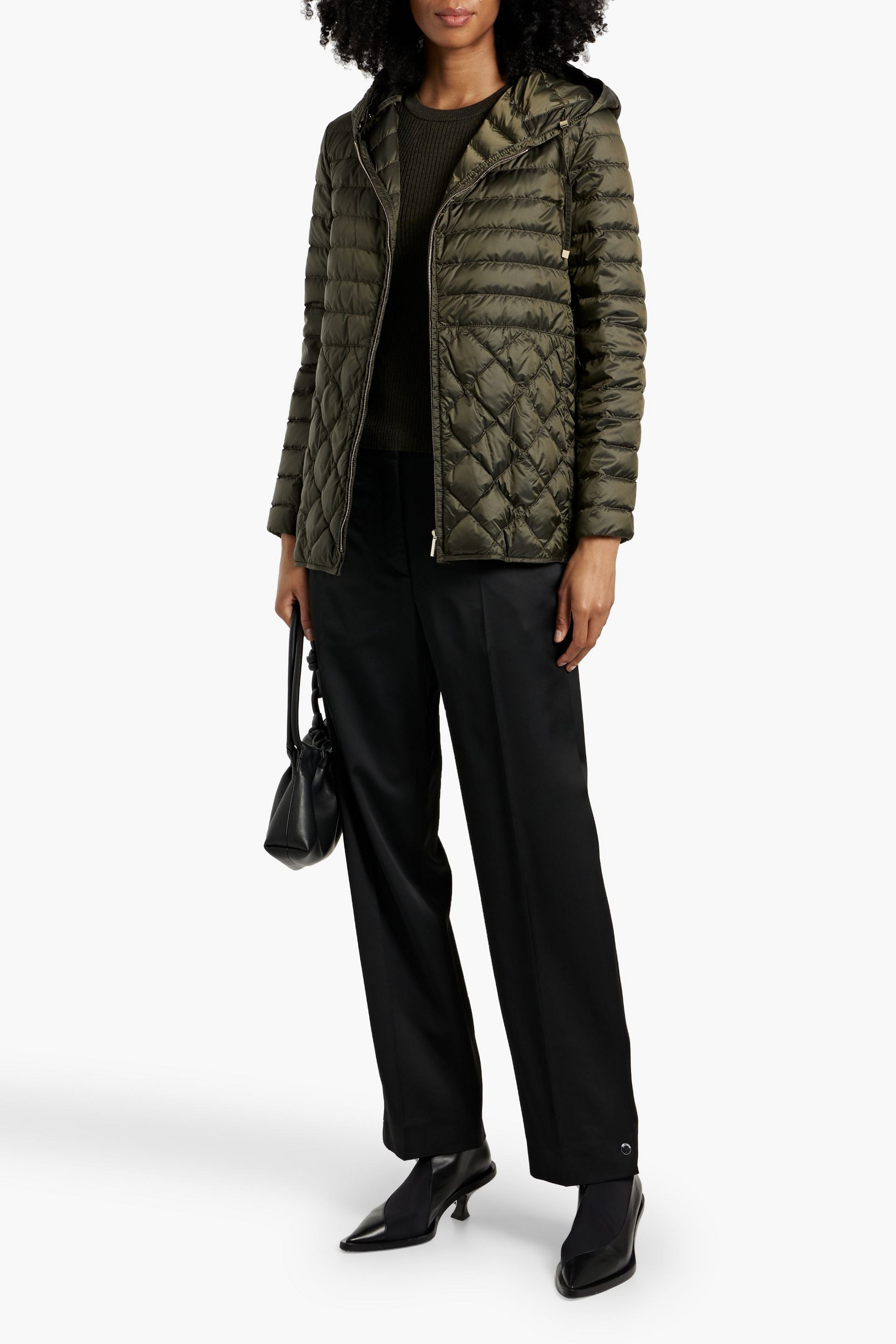 MAX MARA THE CUBE Quilted shell hooded jacket