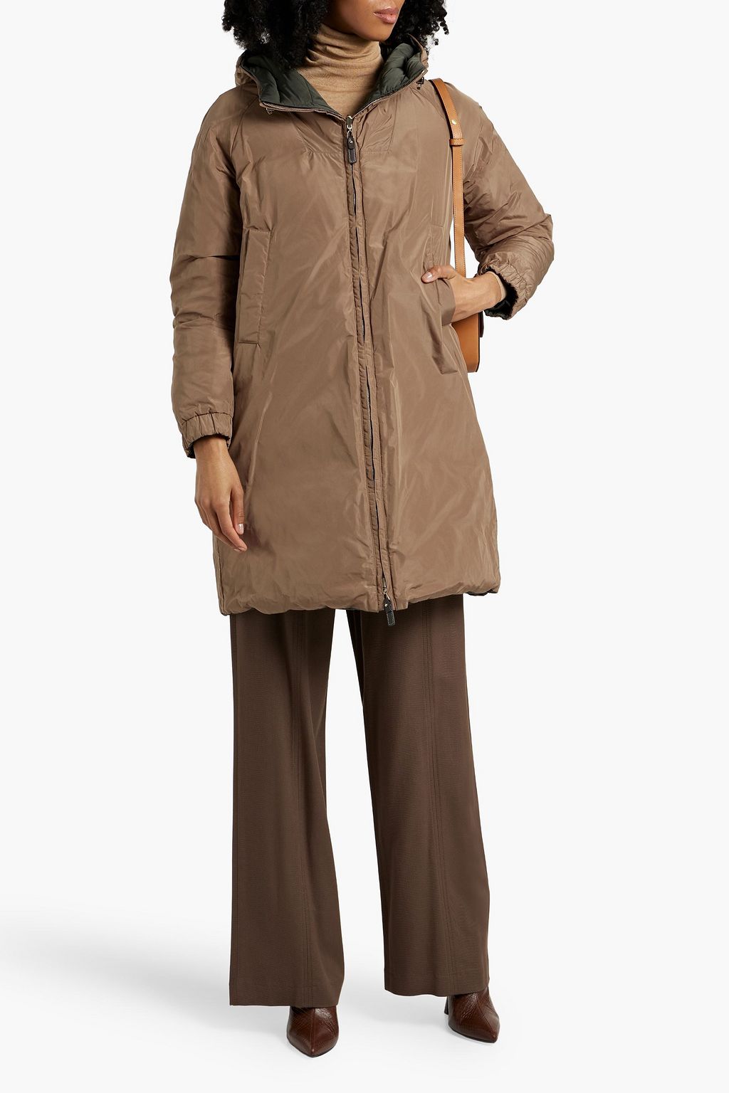 MAX MARA THE CUBE Quilted shell hooded coat