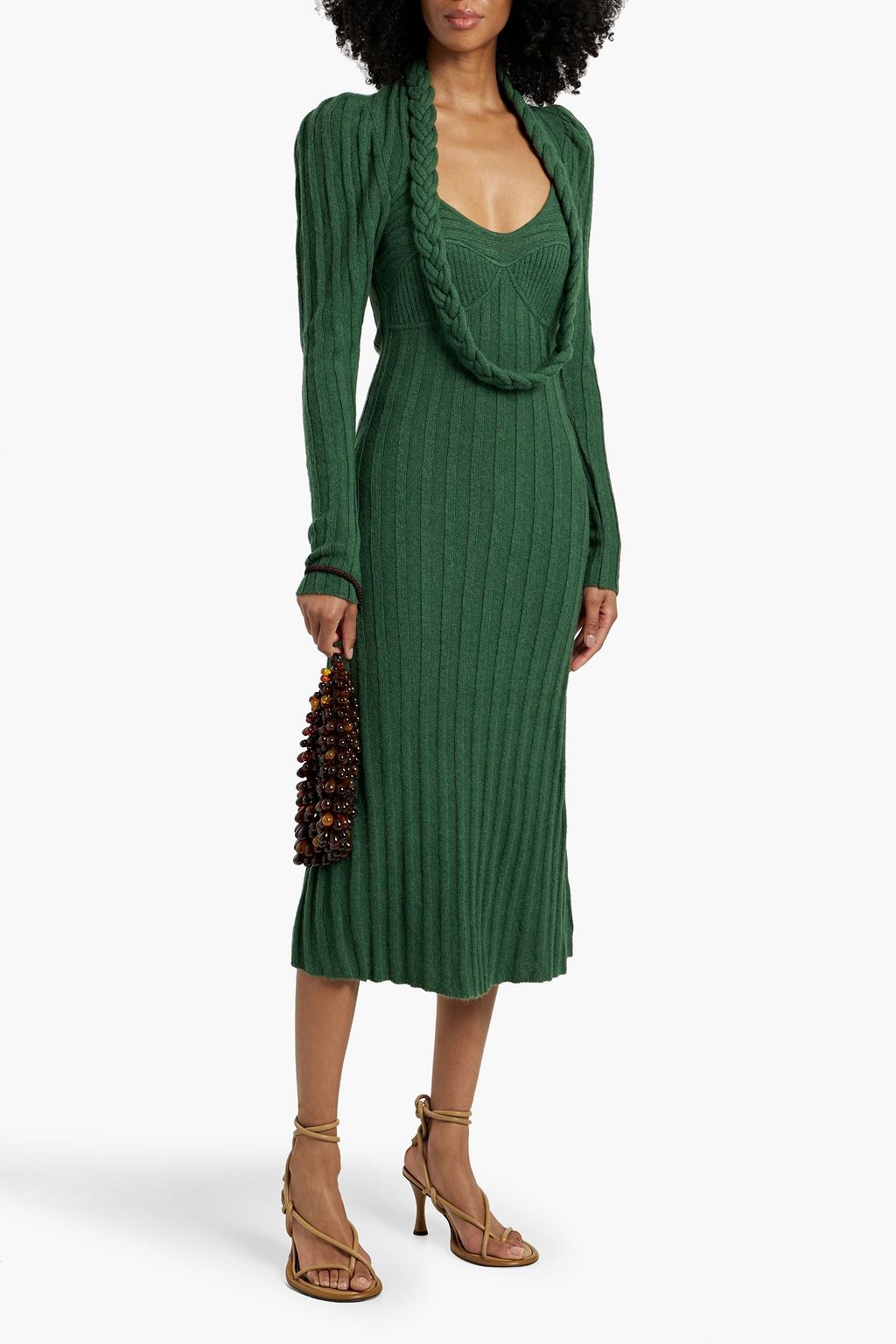 JOHANNA ORTIZ Life Enigmas ribbed alpaca midi dress | THE OUTNET