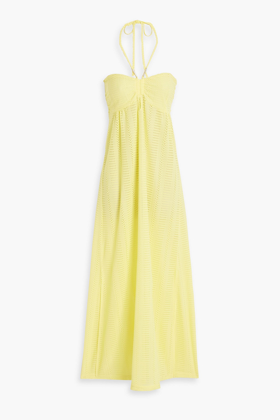 Melissa Odabash Mila Crochet Halterneck Maxi Dress In Yellow