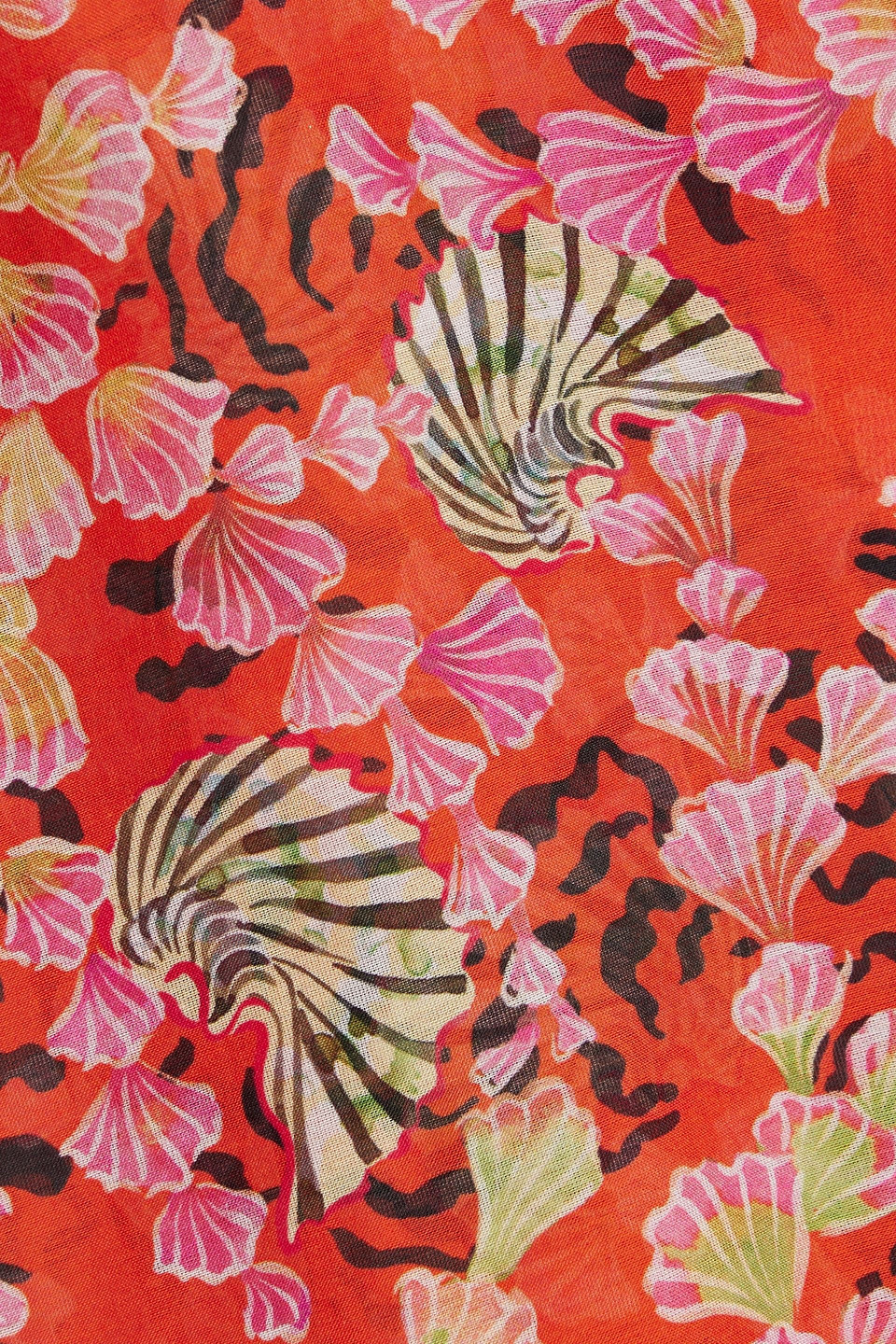 Saloni Josie Printed Cotton And Silk-blend Voile Top In Papaya